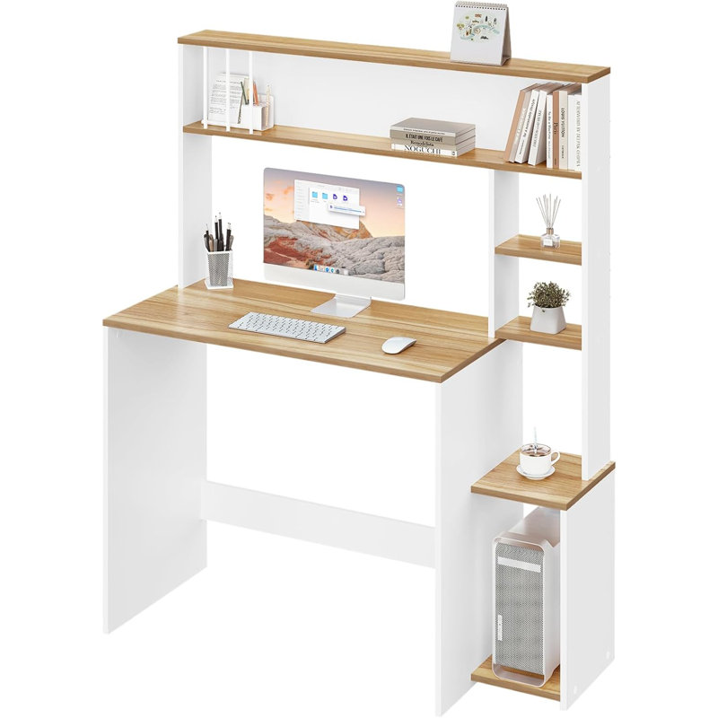 Raelee Desk, Brown/White