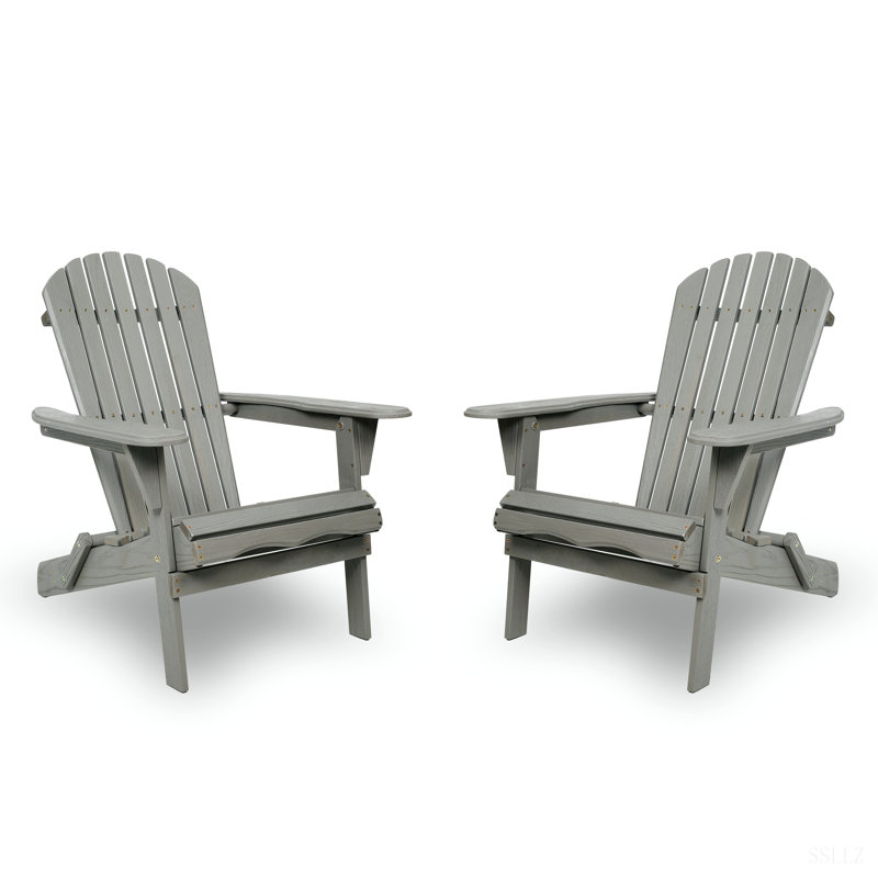 Wood Lounge Patio Chair For Garden Outdoor Wooden Folding Adirondack Chair Set Of 2 Solid Wood Lounge Patio Chair For Garden, Lawn, Backyard,