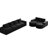 Modern Chenille Sectional With Chaise, L-Shaped, 4, Black, No Assembly Required, Double Cushion Structure High Resilience Sponge And Upholstered Cushions, Three Two Pillows, Neck Pillow For Support,-1721241312
