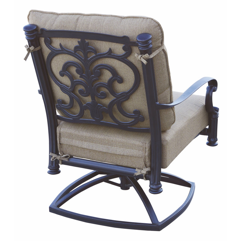 Chaise de patio pivotante avec coussin Anhar