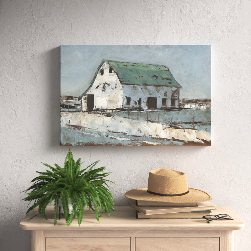 'Plein Air Barn II' by Ethan Harper - Painting Print, 20cm H x 30cm W, Wrapped Canvas