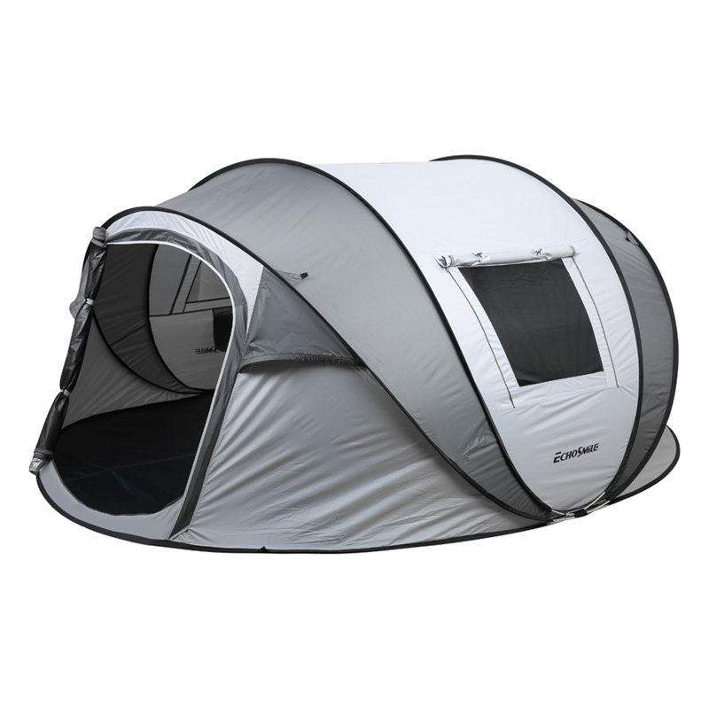 Tente de camping pour 5 à 8 personnes, Blanc / Gris