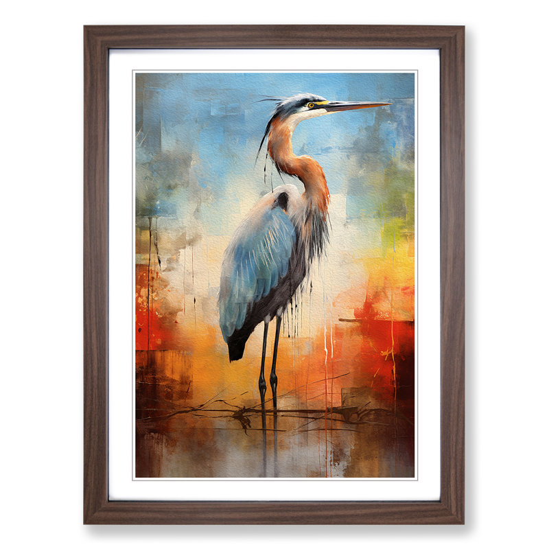 Heron Abstract - Framed Print
