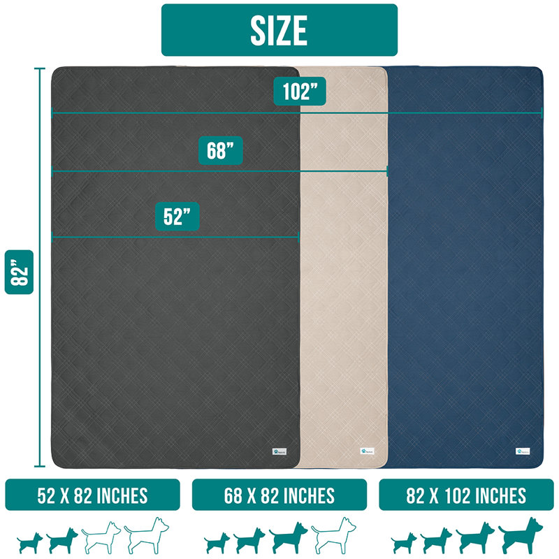 Charcoal Medium Waterproof Reversible Dog Sofa Cover