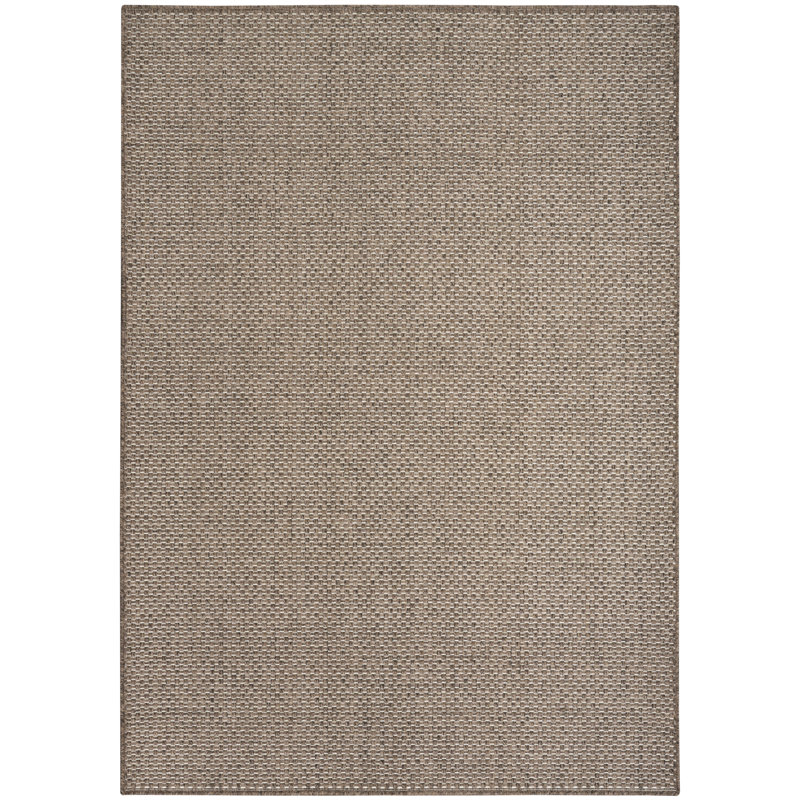 Tulum Solid Indoor/Outdoor Area Rug, Rectangle 5'3" x 7', Brown