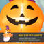 Outsunny 3.4ft Halloween Inflatable Ghost with Orange Face, LED Lights, and Suction Cups for Outdoor Decor