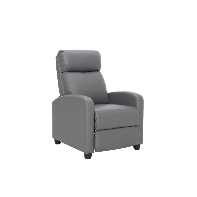 Fauteuil inclinable manuel en cuir 20 po, gris