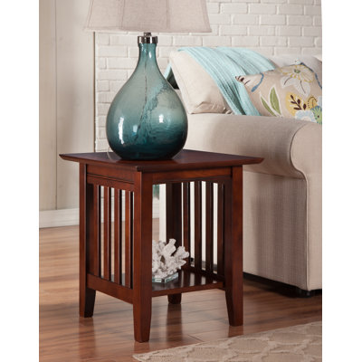 Table de bout en bois massif avec rangement Moffett