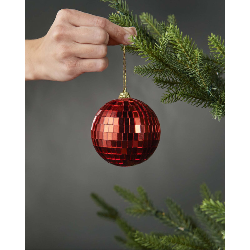 8cm Glass Bauble, Red
