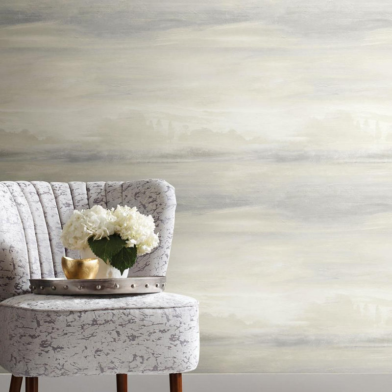 Candice Olson Tranquil Wallpaper Double Roll, White