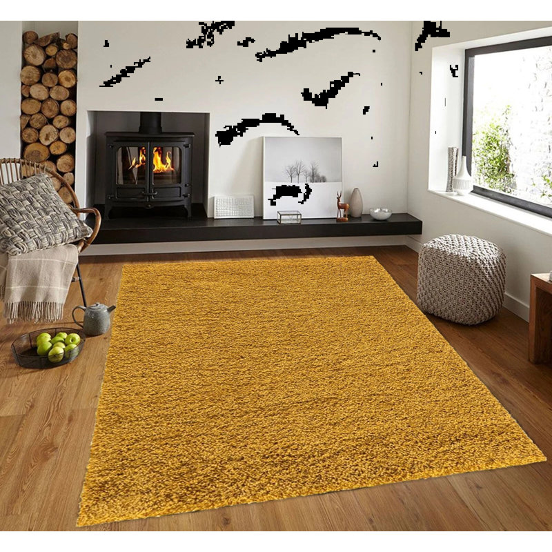 Solid Colour Shag Area Rug, Rectangle 160 x 230 cm