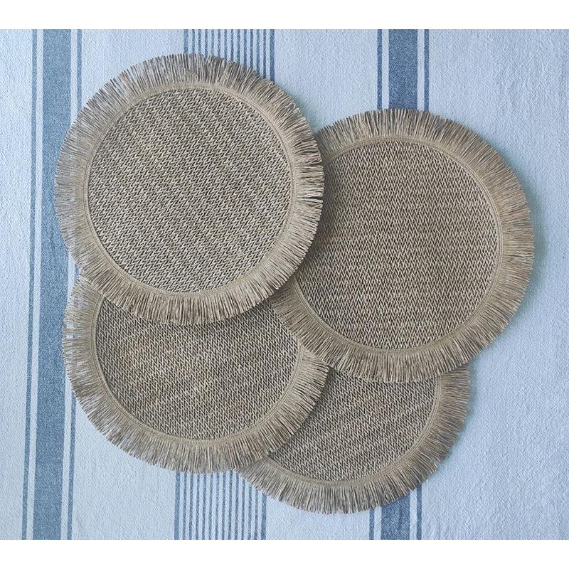 Anjanet Polypropylene Solid Colour Round, Natural