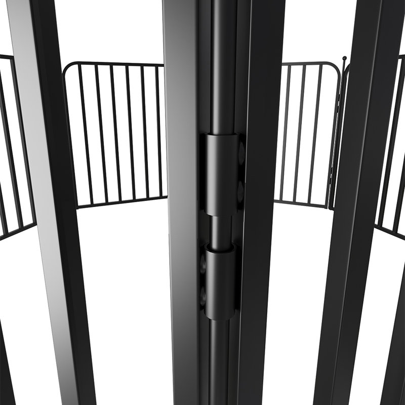 Metal Adjustable Free Standing Pet Gate With Door, 160 cm W