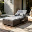Double chaise longue d'extérieur en rotin d'extérieur avec dossier et siège réglables en osier-455059014