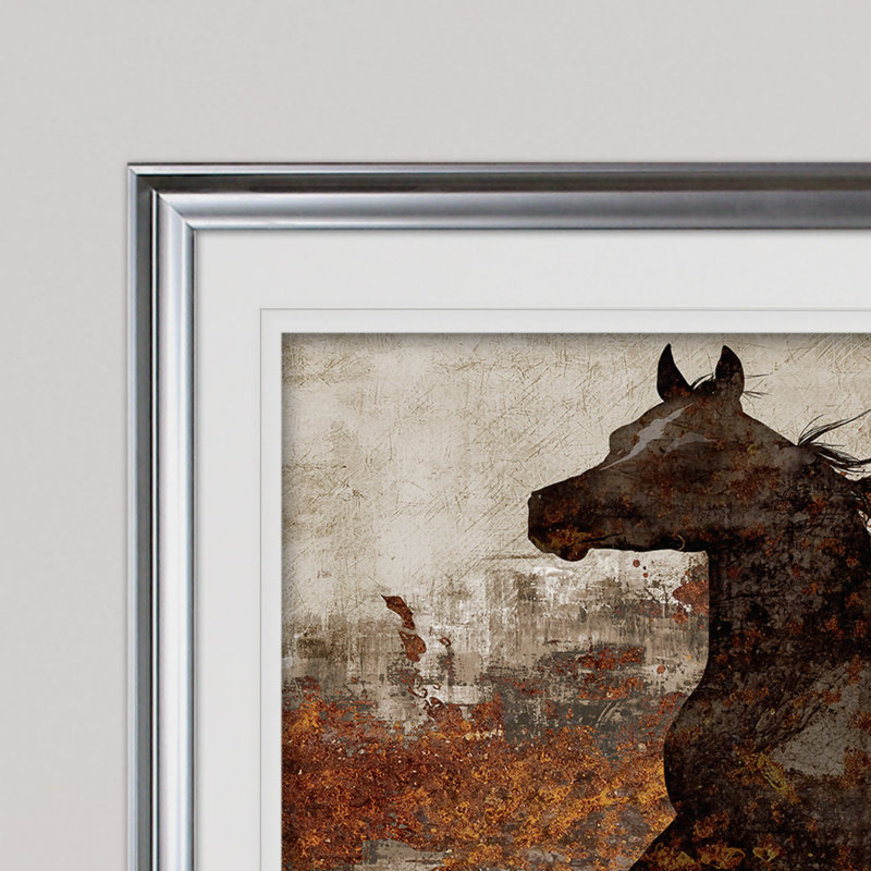 « running free ii », reproduction de peinture à l’acrylique encadrée, Argent, H 24 po x l 32 po x P 1,5 po