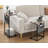 C Shaped End Table With Charging Station, 33" Tall Side Table For Couch, C Table Adjustable Height Small Couch Side Table, Slide Under Sofa Table TV Tray Arm Table For Living Room, Greige