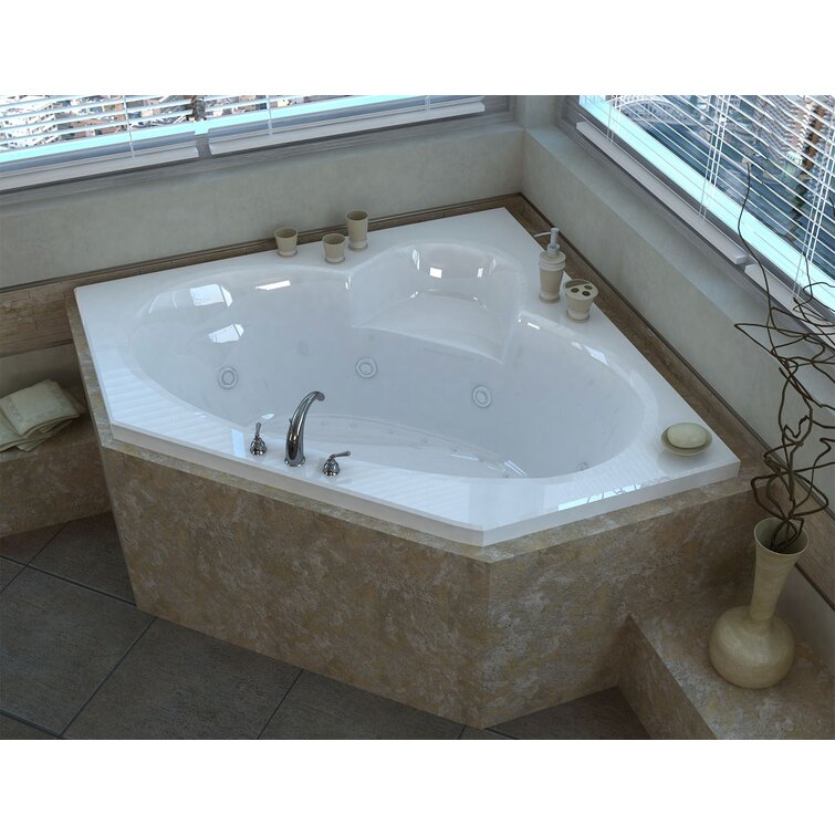 67 in. Corner Jetted Bathtub with Hot Bath & Bubbles Massage, 110v, 9