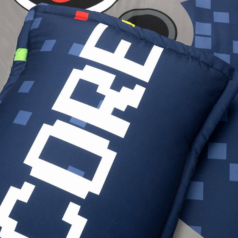Navy Reversible Twin Microfiber Kids' Comforter Set