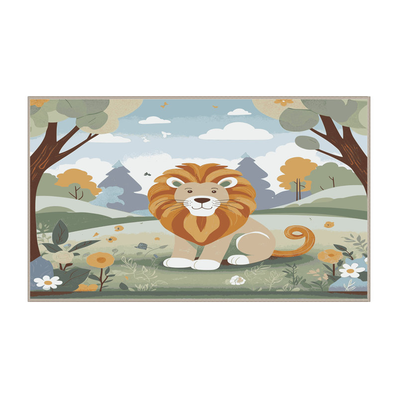 Indigo Safari Washable Cute Animals Kids Rug, Rectangle 2' x 3'