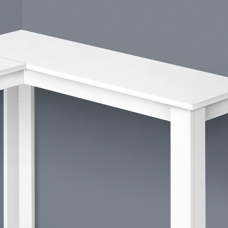 Table d'appoint, console, vestibule, étroit, d'angle, stratifié blanc, contemporain, moderne, Blanc