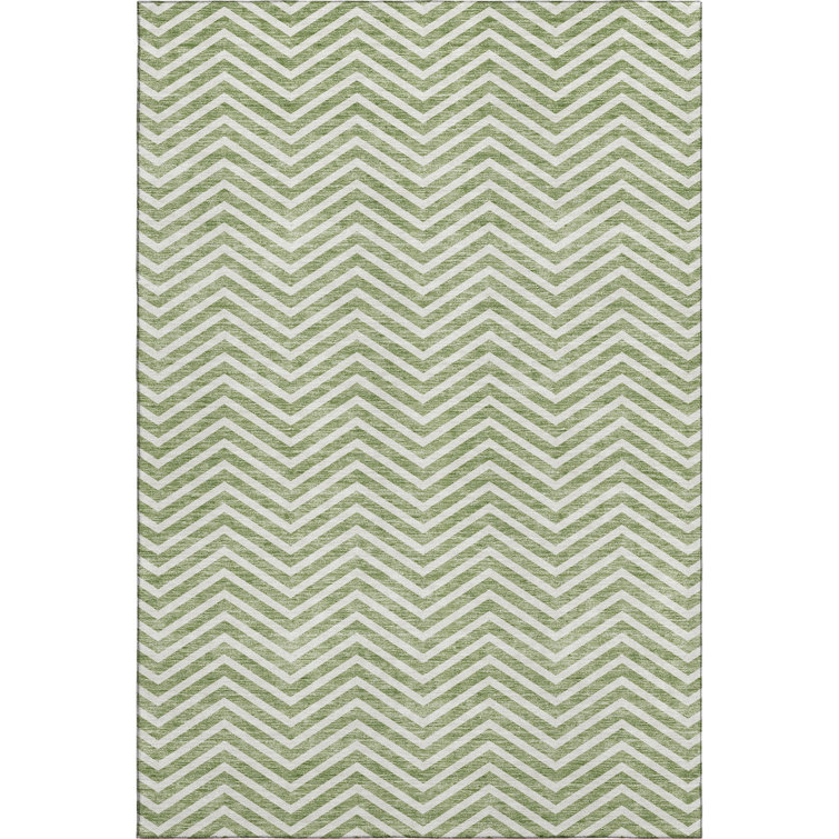 Premium Machine Washable Prisco Green Rug