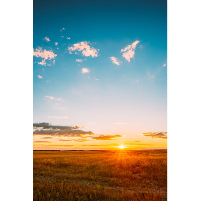 Carrboro Field in Sunset 1 Piece Wrapped Canvas Wall Art