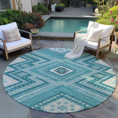 Machine Washable Indoor/Outdoor Chayden ACN1010 Pewter 1'8" x 2'6" Rug