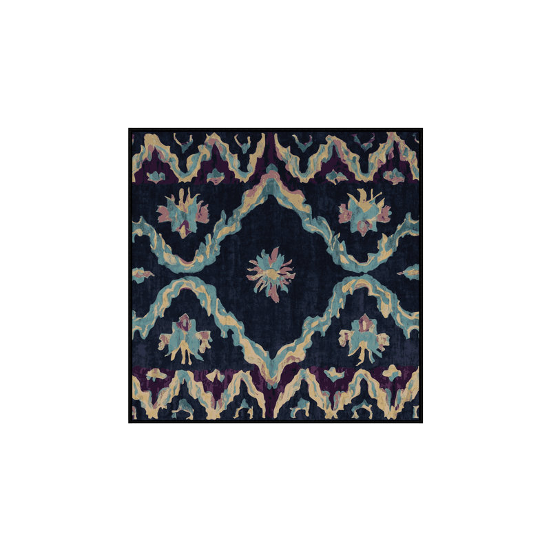 Machine Washable Gray Area Rug, Square 4'