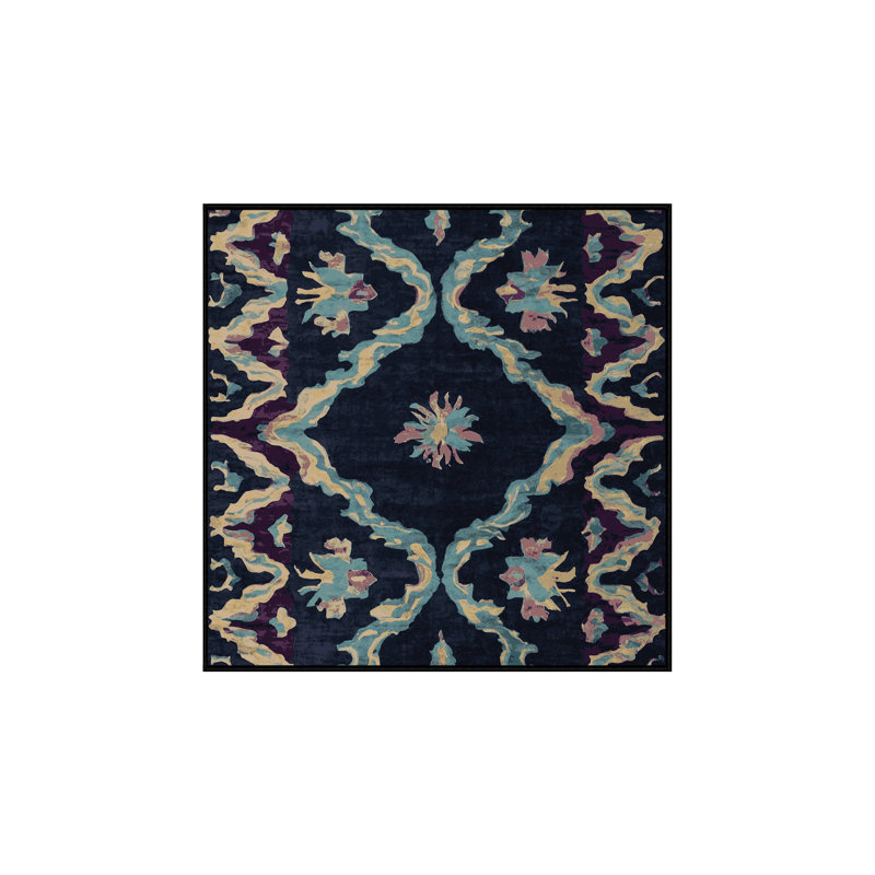 Machine Washable Grey Area Rug, Square 4'