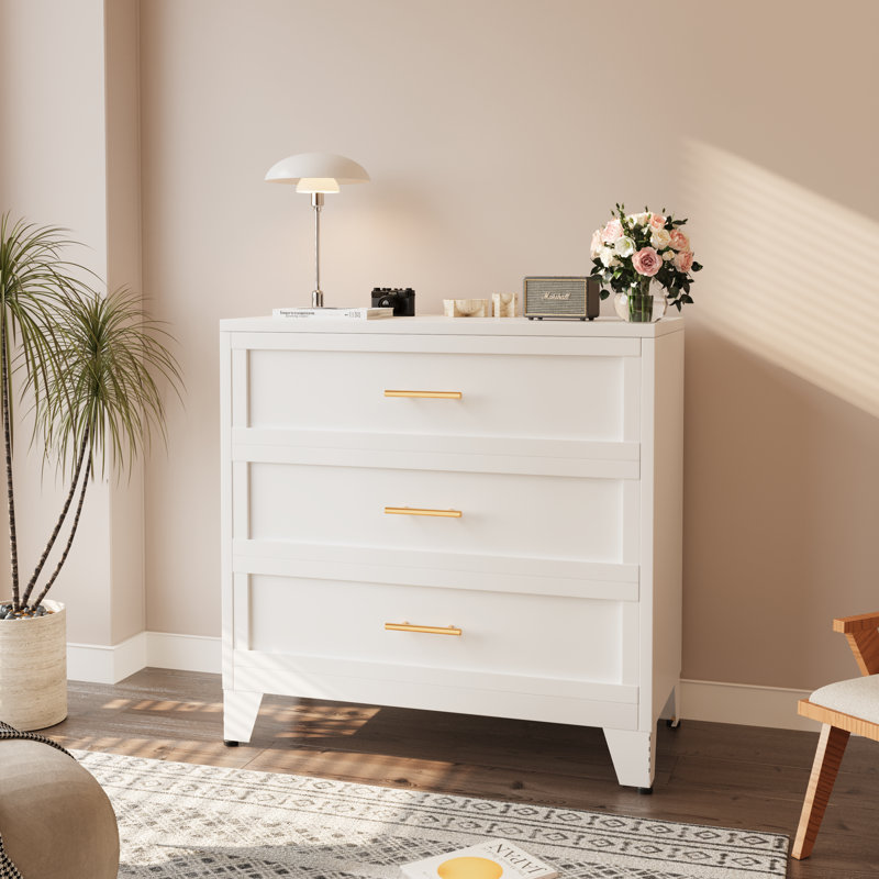 Armoire de rangement pour commode 3 tiroirs WINIOWA, Blanc
