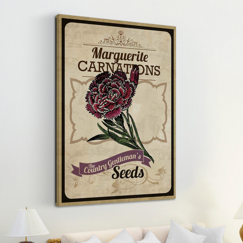 Flower Packet Carnation - Wrapped Canvas Print, 76 cm H x 51 cm W