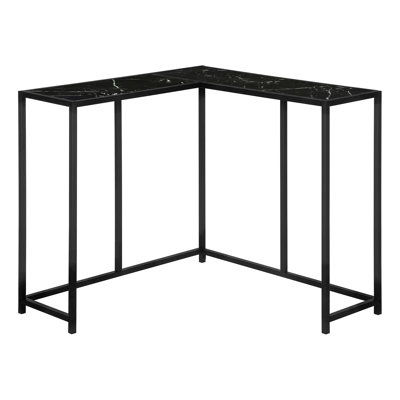 Accent Table, Console, Entryway, Narrow, Corner, Living Room, Bedroom Marble Look Laminate Metal, Contemporary, Modern