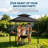 8'x5' BBQ Grill Gazebo with Double Roof – Side Shelves & Tool Hooks, Weather-Resistant for Backyard-129024918