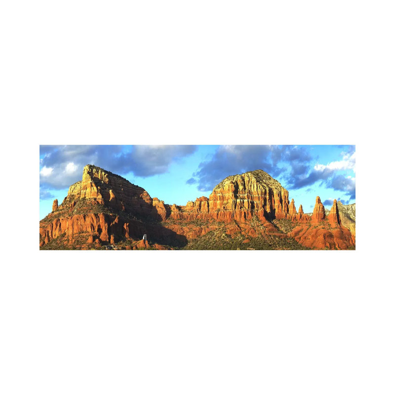 Chapel On Rock Formations, Chapel Of The Holy Cross, Sedona, Arizona, USA - Wrapped Canvas Panoramic Print
