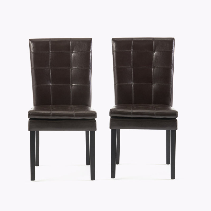 Ensemble de 2 chaises de salle à manger rembourrées Corneshia, Chocolat
