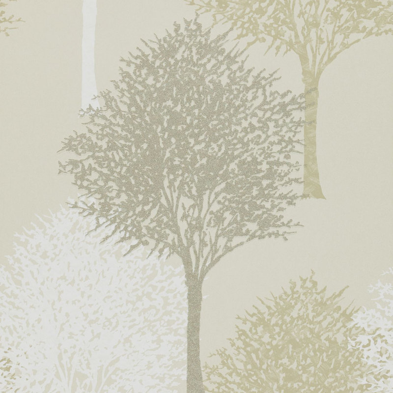 Entice Wallpaper, Silver Sparkle Putty/White