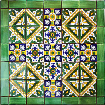 TalaMex Almaden Mexican Tile Set Backsplash Mural