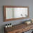 Elegant Wall-Mounted Mirror, Walnut Color, 43.3 x 19.7 x 1.2 inches | 100% Solid Pine Wood, Fully Assembled | Adjustable for Horizontal & Vertical Use, Perfect for Modern Industrial Décor-279526492-279526489