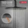 Modern Raincan Round Single-Function Tub and Shower Faucet Set, Valve Trim Kit, Rainfall Shower Head