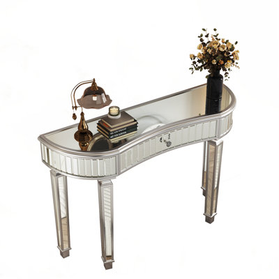 Voss 47" Mirrored Console Table With Drawer