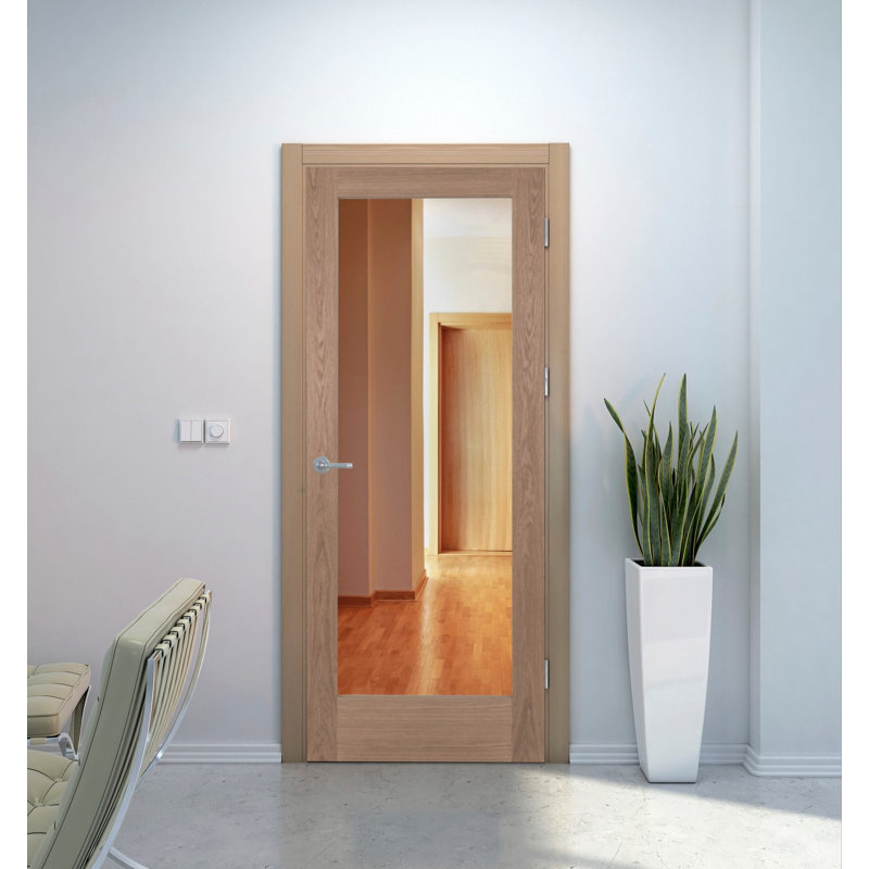 Oak Shaker P10 1 Light Clear Glass Internal Door, 61" W x 198.1" H