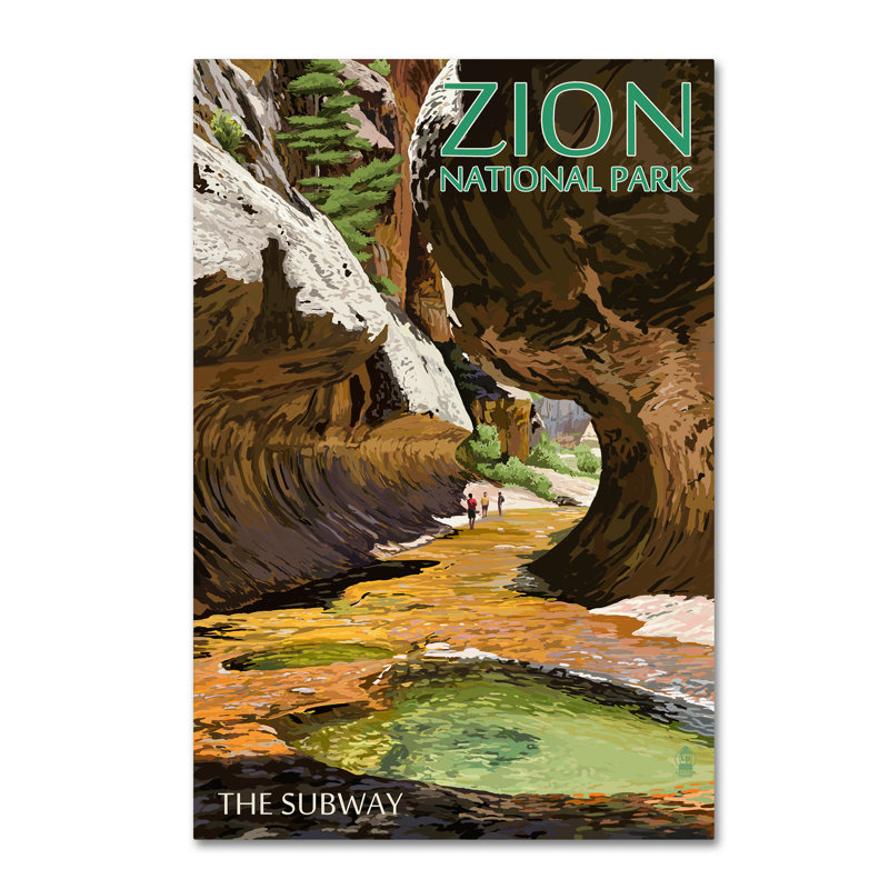 Publicité rétro sur toile Kadey «National Park 5», H 24 po x l 16 po x P 2 po