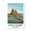 Holy Island, England - Lindisfarne Romance Travel Poster: Tidal Causeway and Castle. Giclee Print on Wrapped Canvas. Wall Art, Home Decor - Religious & Cultural Sites, England 1 Piece Wrapped Canvas Wall Art-536224614