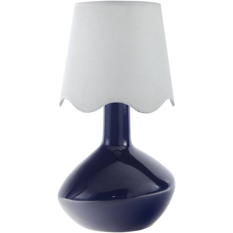 Lampe de table d'appoint Terae, Blanc, Bleu marine