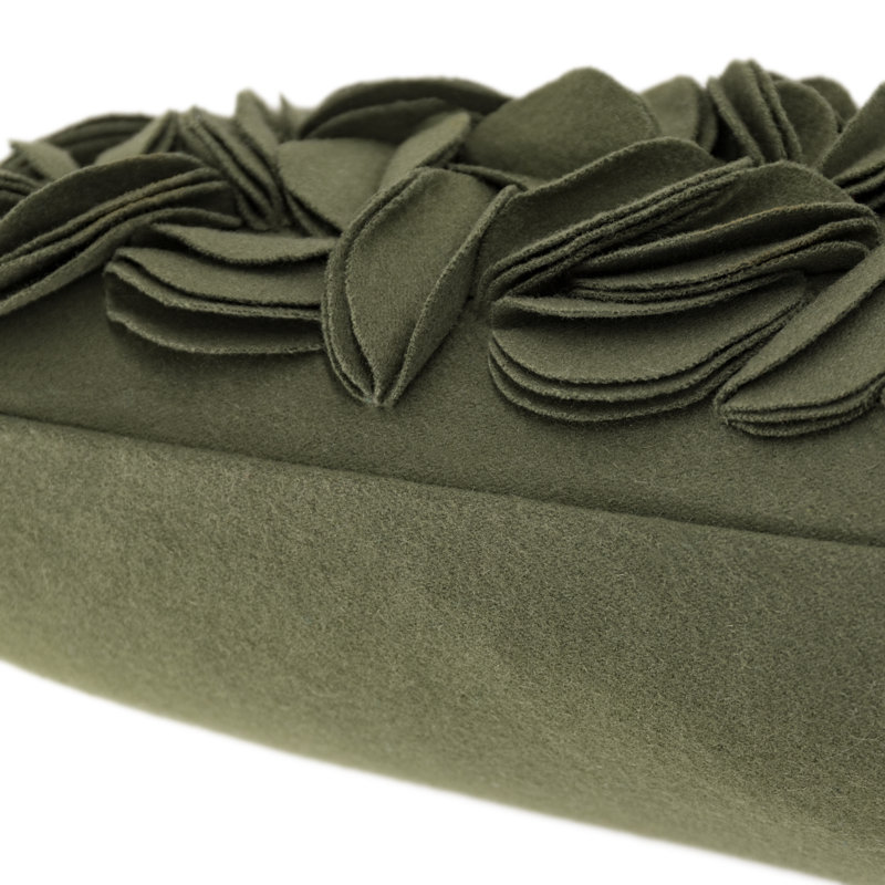 Housse de coussin brodée, Vert – laine, Rectangle H 12 po x l 20 po