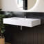 Lavabo vasque de salle de bain simple à surface solide 39 po x 22 po, lavabo mural, comptoir en résine de pierre avec bol simple en blanc mat