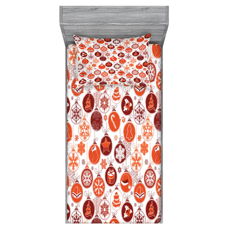 Microfiber Floral Sheet Set, Twin Sheet Set with Fitted Sheet