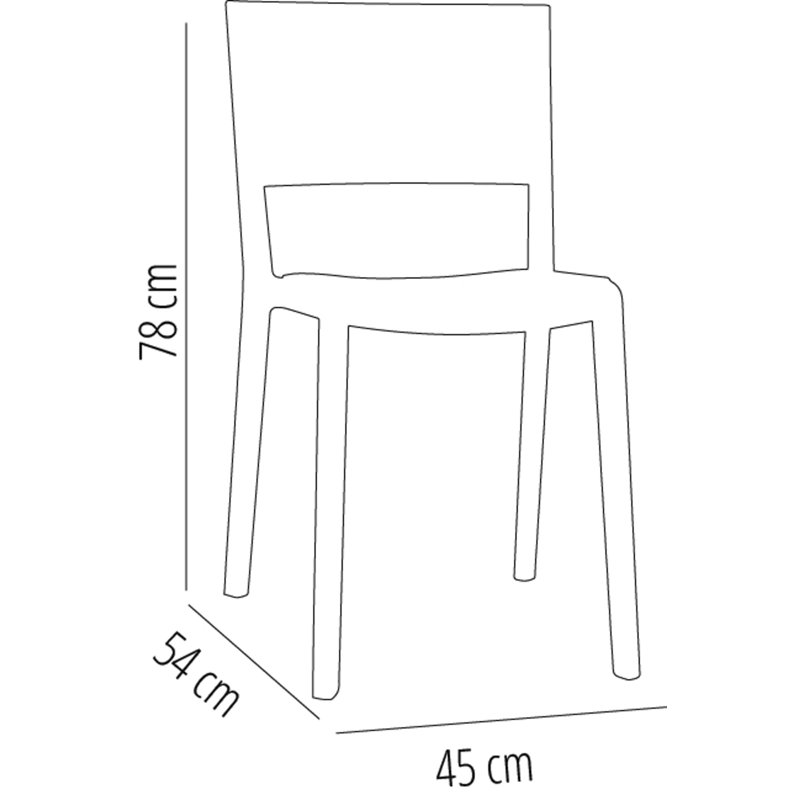Spot Eco Outdoor Dining Side Chair, Fire Yellow