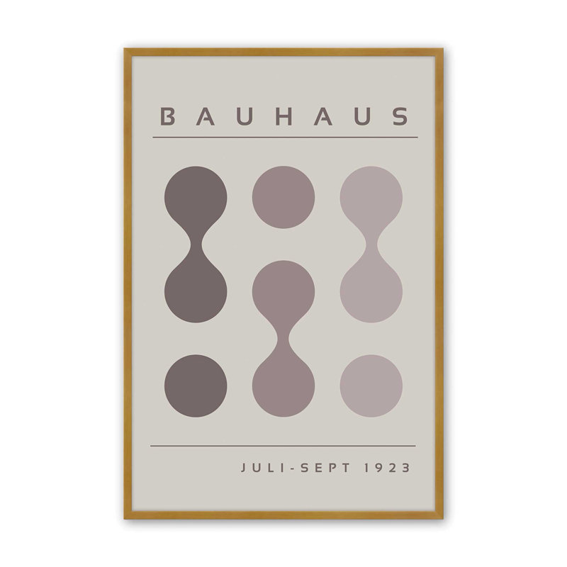 Warm Bauhaus Flow I, impression dans un cadre, Or poli, H 15,25 po x l 12,25 po