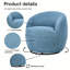 Chaise pivotante 360, tissu luxueux bleu, confort et design confortables